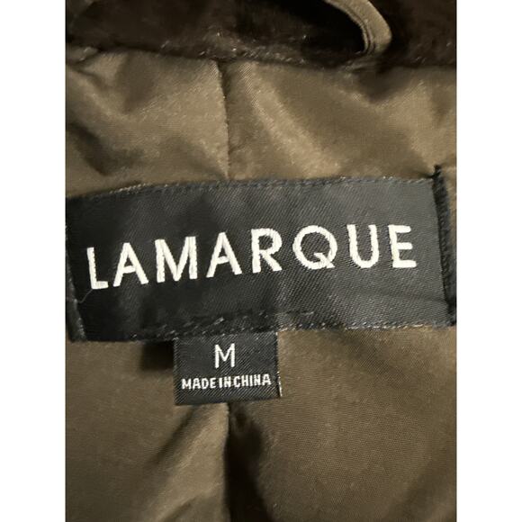 Lamarque Brown Fleece Faux Fur Long Sleeve Sweater Teddy Coat Jacket Size M - Picture 4 of 5